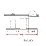Cal Flame Carmel Q 8 Ft. L-Shaped Outdoor BBQ Kitchen Island - BBK870
