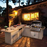 Cal Flame Carmel Q 8 Ft. L-Shaped Outdoor BBQ Kitchen Island - BBK870