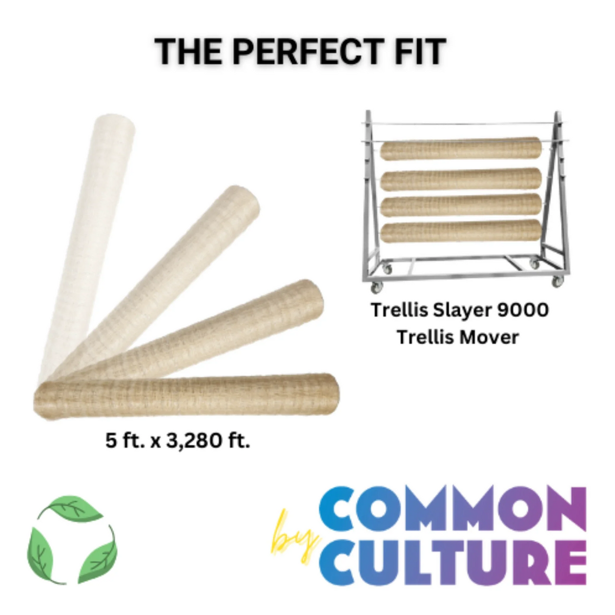 Common Culture Bio Trellis Netting Bulk Roll 5 ft x 3,280 ft w/ 4 in S ...
