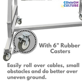 Trellis Slayer 9000 Trellis Mover by Common Culture - White Powder Coated w/ 6" Rubber Casters - 4 Rolls Capacity