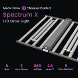 Medic Grow Spectrum X 780-880W Adjustable Full Spectrum UV and FR Commercial LED Grow Light for 5X5FT