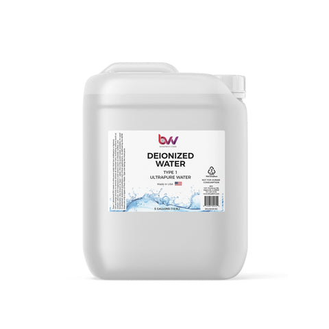 BVV Deionized Water (DI) - Ultrapure Water - Type 1
 - 5 Gallons
