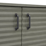 TREXM side panel with 4-door large storage buffet, adjustable shelves and metal handles (antique gray)