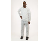International Enviroguard White SMS Coverall with Elastic Wrist & Ankle, Size Large, case of 25
