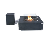 Elementi Plus Roraima 40" Square Slate Black Concrete Natural Gas Fire Table