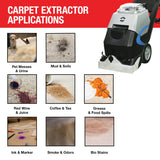 3-in-1 Commercial Carpet Extractor Cleaner, 18” Wide Cleaning Path, 9 Gallon Dual Tanks, Powerful Dual 1000W Motors Professional Carpet Cleaning Machine for Hotels, Offices & Upholstery