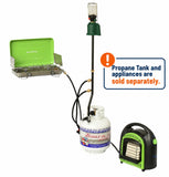 Flame King 3 Outlets Adapter 20 to 1LB Propane Tank Distribution Post Pole Tree Stem Stand