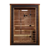 Golden Designs Narvik Outdoor-Indoor Traditional Sauna – Canadian Red Cedar Interior | GDI-8202-01 / Narvik | 2 Person