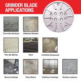 10" Grinding Wheel Diamond 10 Segments Concrete Floor Grinder Disc Blade for Leveling, Coating Removal, and Surface Prep