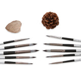 10 pcs/set Round Pointed Watercolor Brush Nylon Hair Wooden Handle Acrylic Painting Pens Student School Drawing Stationery