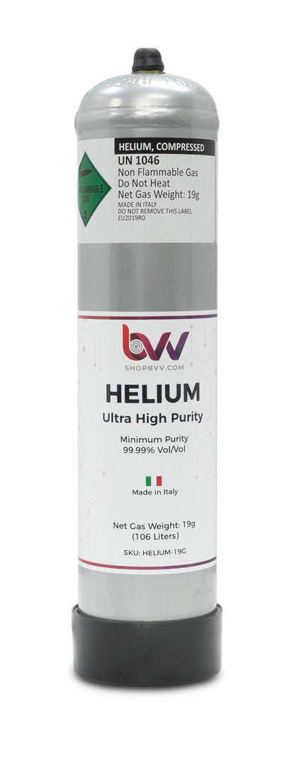 High Purity Helium Tank 99.99% (19g / 106 liters