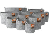 Dirt Pot Flexible Portable Planter, Grey, 5 gal, with handles