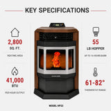ComfortBilt HP22-SS Pellet Stove Brown Stainless Steel