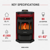 ComfortBilt HP22-N Pellet Stove Burgundy