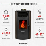 ComfortBilt HP50S Pellet Stove - Dark Brown