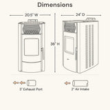 ComfortBilt HP50S Pellet Stove - Charcoal Grey/Black