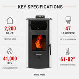 ComfortBilt HP50S Pellet Stove - Arctic White