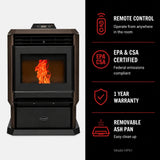 ComfortBilt HP61 Pellet Stove Dark Brown