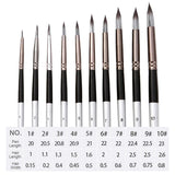 10 pcs/set Round Pointed Watercolor Brush Nylon Hair Wooden Handle Acrylic Painting Pens Student School Drawing Stationery
