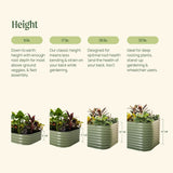 17" Tall 6 In 1 Medium Modular Metal Raised Garden Bed Kit