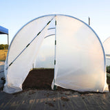 10' x 12' Backyard Greenhouse Kit with Scissor Door & Roll-Up Sides