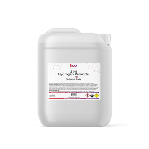 BVV™ 34% Hydrogen Peroxide Technical Industrial Grade, Oxygenator - 5 Gallons