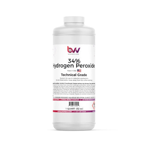 BVV™ 34% Hydrogen Peroxide Technical Industrial Grade, Oxygenator - 1 Quart