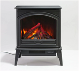 Amantii E50-NA Lynwood Series - 50 cm Freestand Electric Stove Featuring a Cast Iron Frame and a 10 Piece Birch Log Set