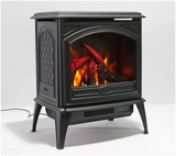 Amantii E70-NA Lynwood Series - 70 cm Freestand Electric Stove Featuring a Cast Iron Frame and a 10 Piece Birch Log Set