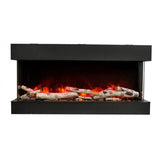 Amantii 40 Inch Tru-View Slim Smart Indoor Outdoor 3 Sided Electric Fireplace