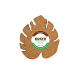 Kostr™ - Double sided leaf-shaped plant pot coaster - Cork + Pineapple leather
