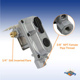 Flame King 2-Stage Auto Changeover LP Propane Gas Regulator with Two 18-inch Pigtails for RVs, Vans, Trailers