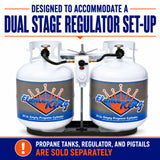 Flame King 20lb Rack for Dual Propane Tank RVs & Trailers
