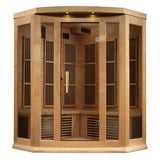 Maxxus 3 Person Corner Near Zero EMF FAR IR Sauna (MX-K356-01-ZF HEM)