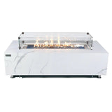 Carrara Outdoor Bianco White Fire Pit Table - Select Fuel Type