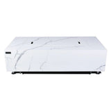 Carrara Outdoor Bianco White Fire Pit Table - Select Fuel Type
