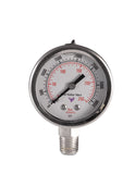 Oil Filled Vacuum/Pressure Gauge - Bottom Mount - 1/4" MNPT