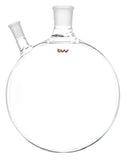 2 Neck Offset Round Heavy Wall Bottom Flask - USA Made