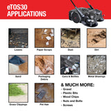 30" Battery Powered Push Sweeper with Triple Power Brooms Electric Drive and Dust Suppression