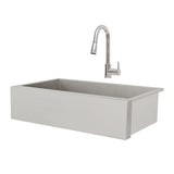 RCS 32-Inch Outdoor Farm House Stainless Steel Sink With Hold and Cold Faucet - RSNK3A