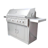 RCS Cutlass Pro 42 Inch 4 Burner Freestanding Gas Grill with Ceramic Briquettes
