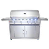 RCS Cutlass Pro 42 Inch 4 Burner Freestanding Gas Grill with Flame Tamers