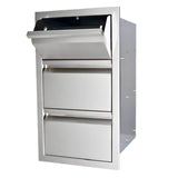 RCS Valiant 17 Inch Stainless Steel Double Drawer & Paper Towel Holder - VTHC1