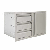 RCS Valiant 33 Inch Stainless Steel Triple Drawer & Door Combo - VDC2SC