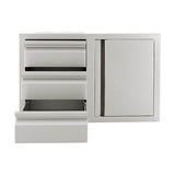 RCS Valiant 33 Inch Stainless Steel Triple Drawer & Door Combo - VDC2SC