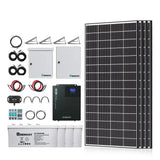 Renogy Complete Cabin Solar Kit 1200W 2500W | Optional 9.6kWh Deep-Cycle AGM / LiFePO4 Batteries
