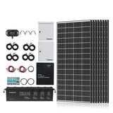 Renogy Complete Cabin Solar Kit 1200W 2500W | Optional 9.6kWh Deep-Cycle AGM / LiFePO4 Batteries