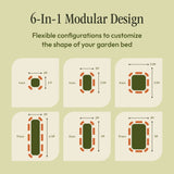 Bootstrap Farmer 17" Metal Modular Raised Garden Bed Kit | 6 in 1 "No Tools Needed"