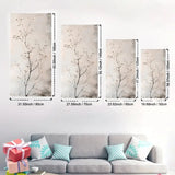 1 Piece framed minimalist white floral wall art - Large Canvas Print with Wooden Frame，Texture Background Poster Suitable Li