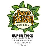 Super Fresh 15” x 18” Black/Clear 100 PACK